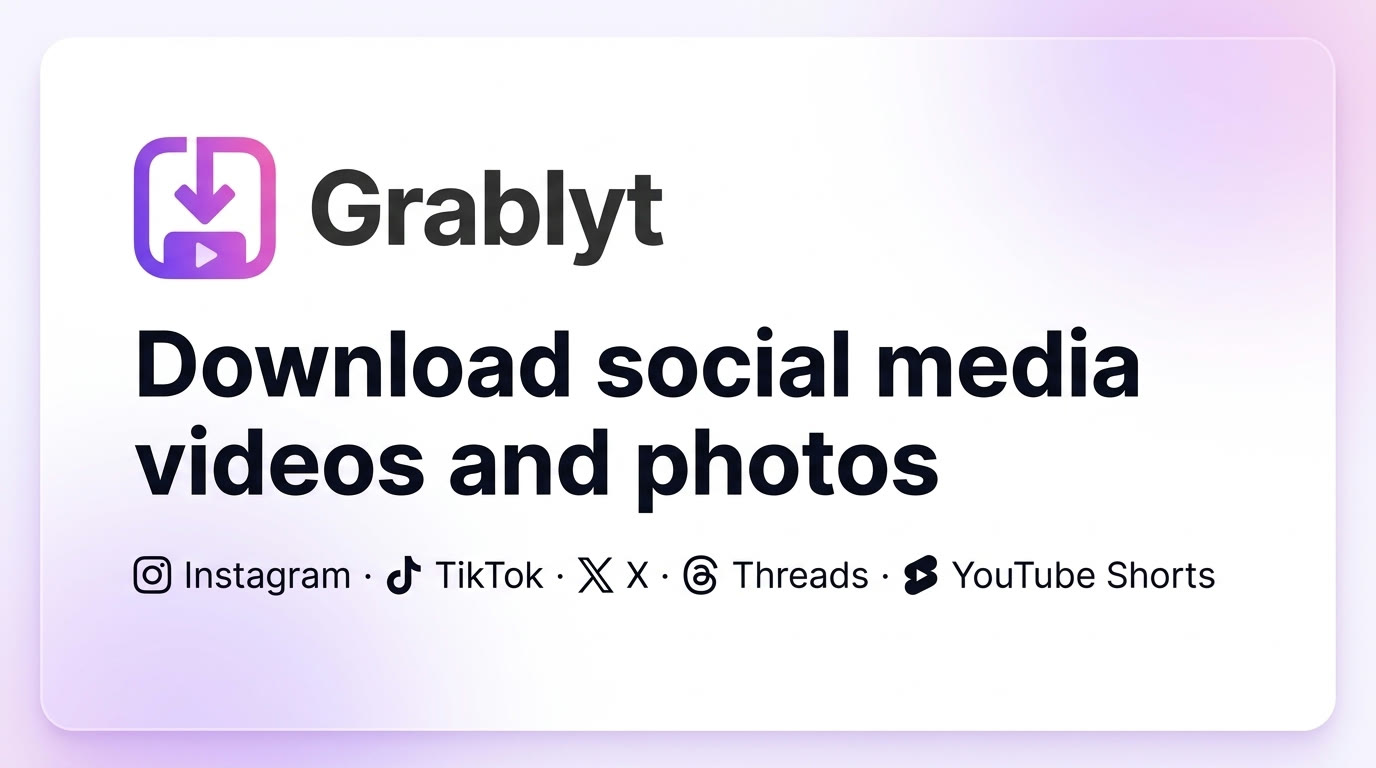 Grablyt web application for downloading photos and videos from public social-media posts