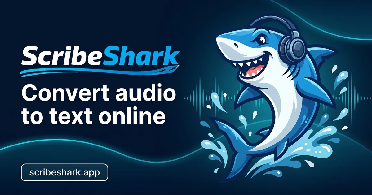 ScribeShark web application for converting uploaded audio into text